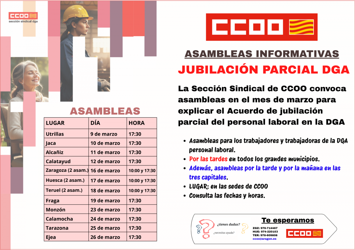 Asambleas jubilación parcial DGA