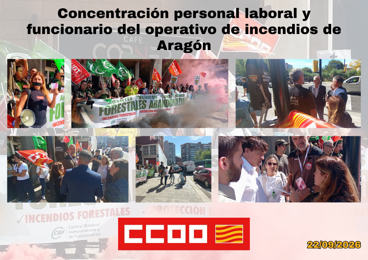 Los representantes de los trabajadores/as hablan con representantes en las Cortes de Aragón.