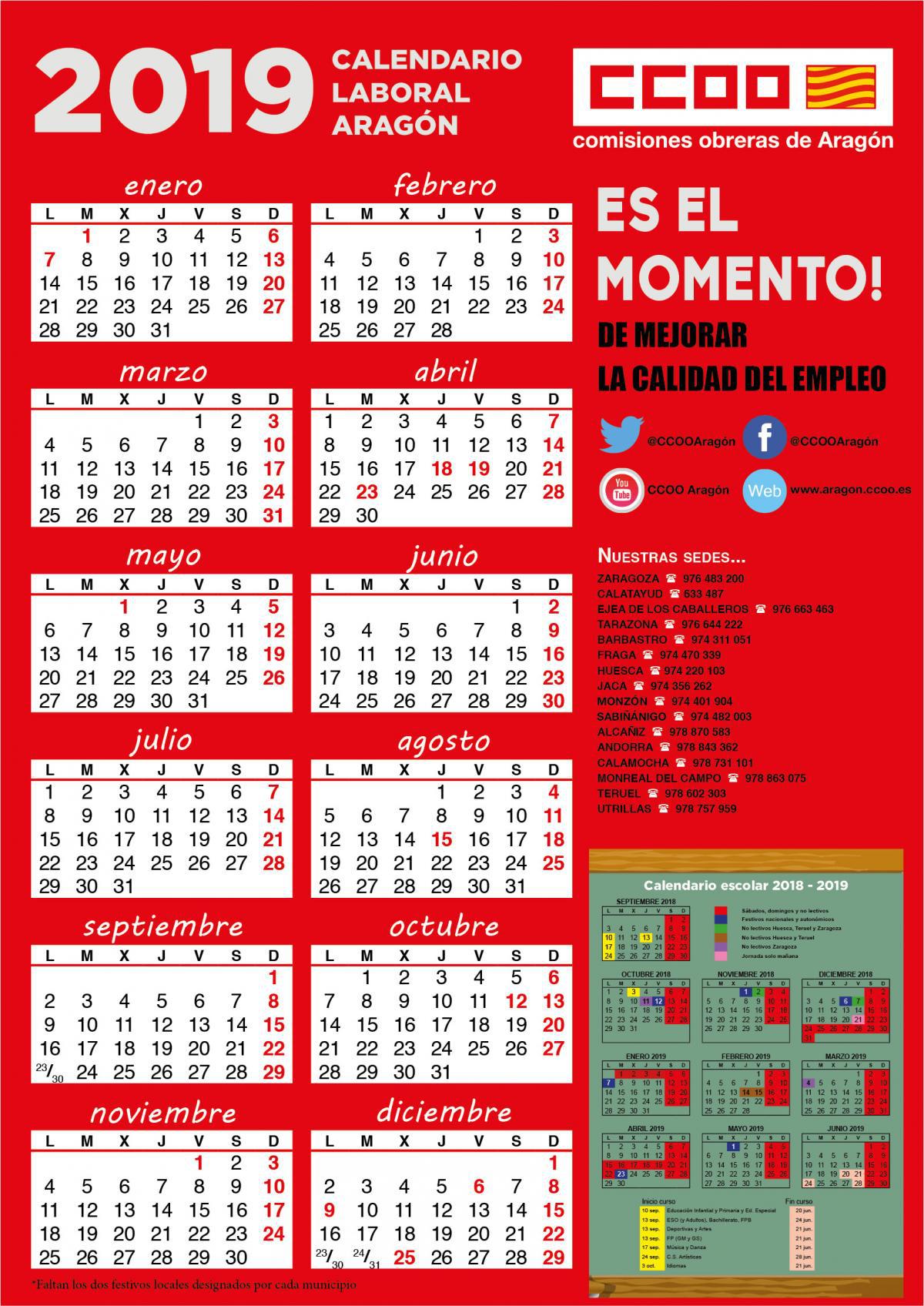 Calendario Laboral Aragón 2019