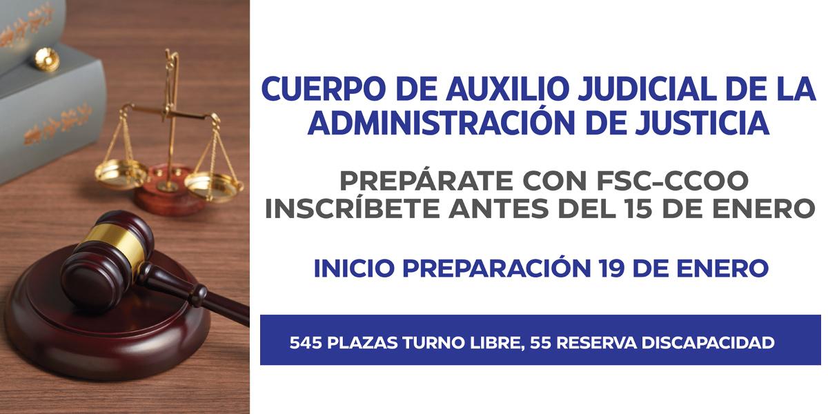 Curso online para preparar las oposiciones del cuerpo de auxilio judicial de la Administración de Justicia