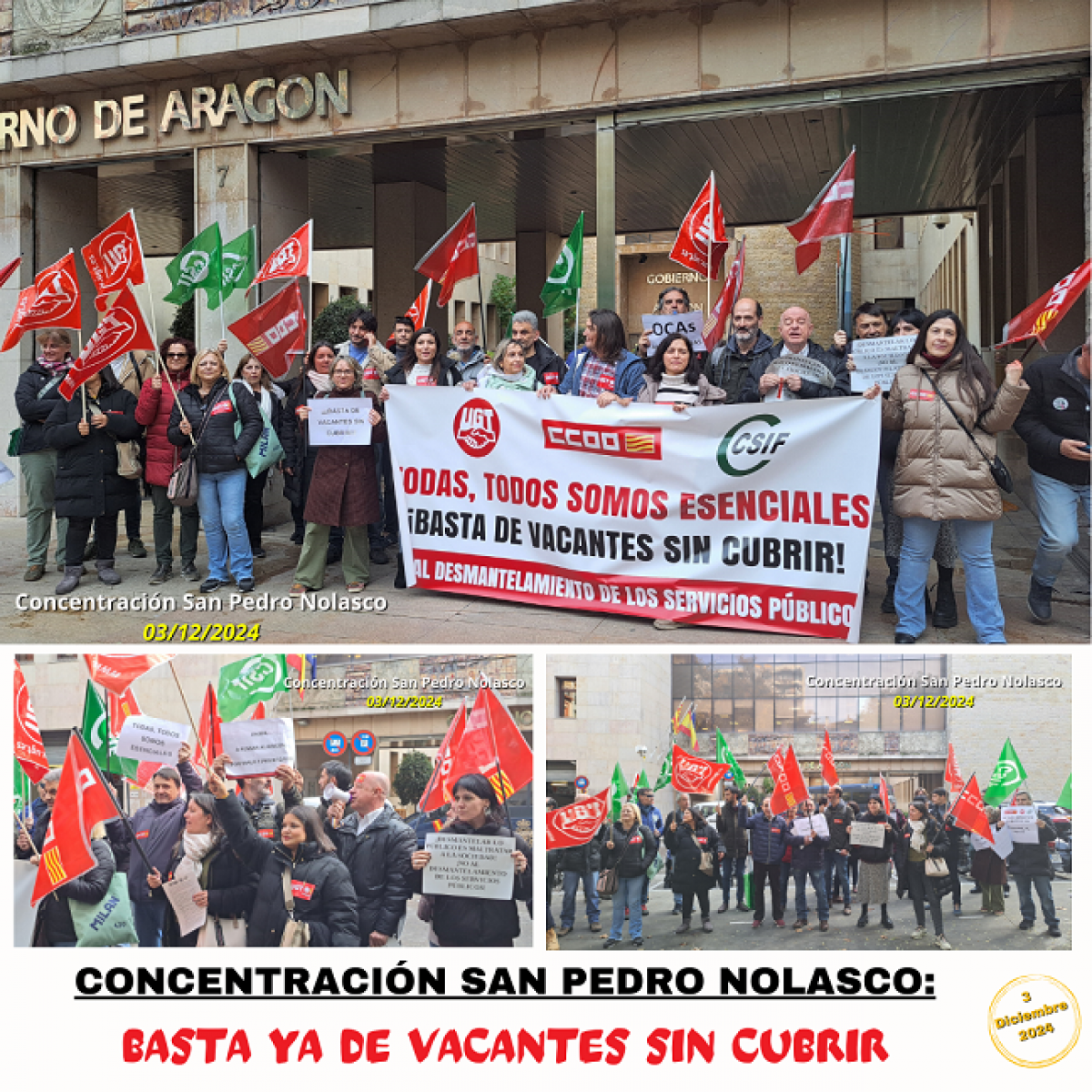 Los trabajadores y trabajadoras de la DGA se movilizan contra la poltica de personal del gobierno de Aragn.