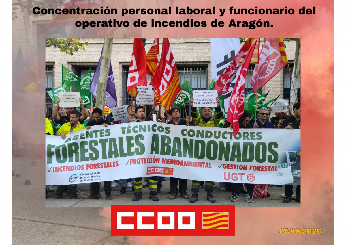 Funcionarios y Laborales de la DGA del Operativo de Incendios.