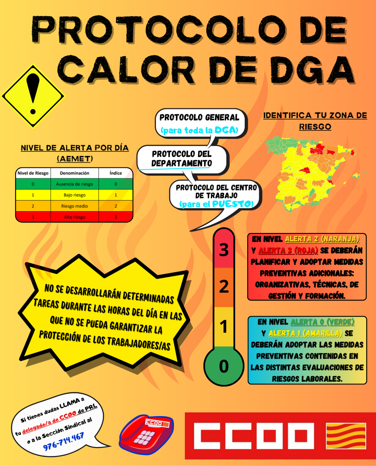 CCOO negocia y acuerda un PROTOCOLO DE PROTECCIÓN DEL CALOR en la DGA.