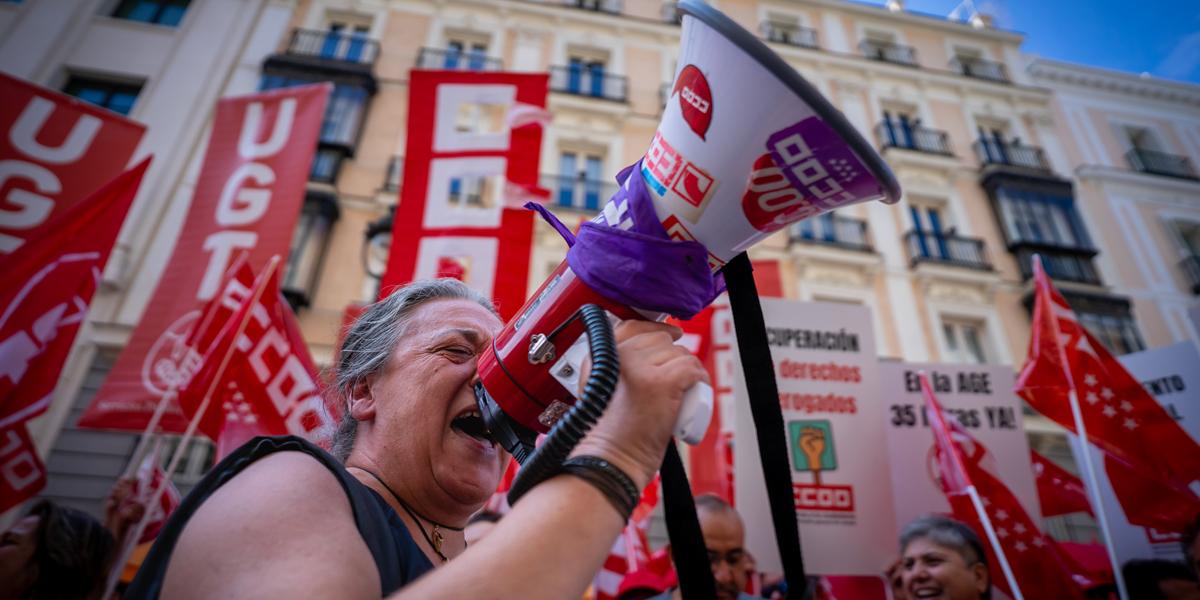 Concentracin del pasado 8 de julio del rea Pblica de CCOO y UGT Servicios Pblicos