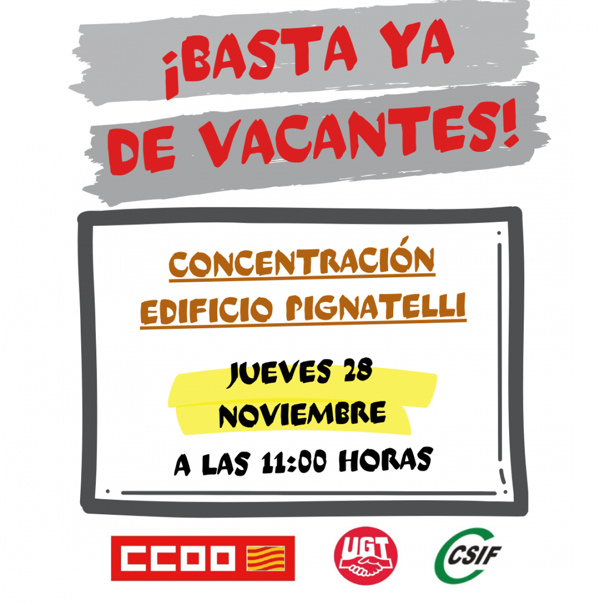 CCOO, UGT y CSIF llaman a la movilizacin de la plantilla