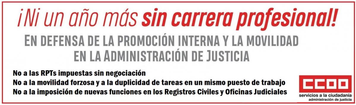 Carrera Profesional, RPTs, movilidad, duplicidad de tareas, condiciones de trabajo en Registros Civiles y Oficinas Judiciales